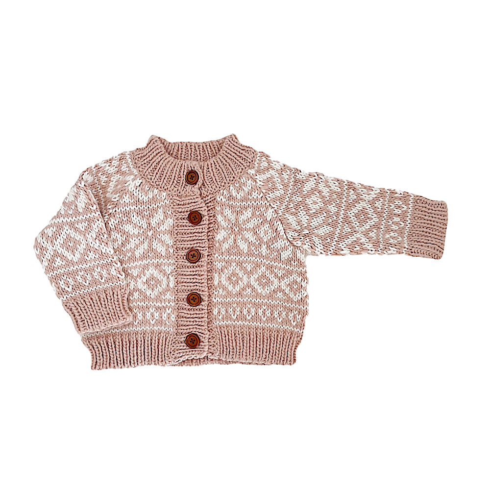 The Blueberry Hill The Blueberry Hill Snowflake Cardigan - Blush