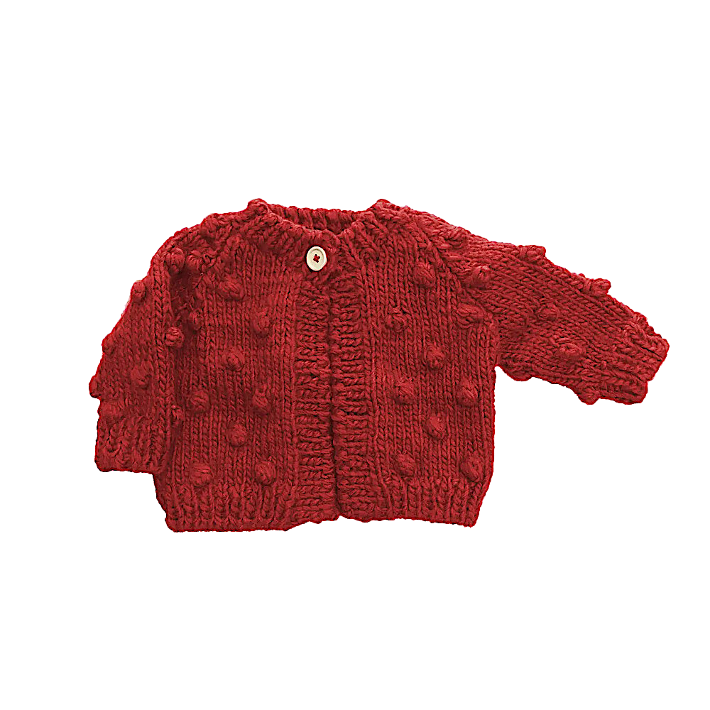 The Blueberry Hill Baby Popcorn Cardigan Red