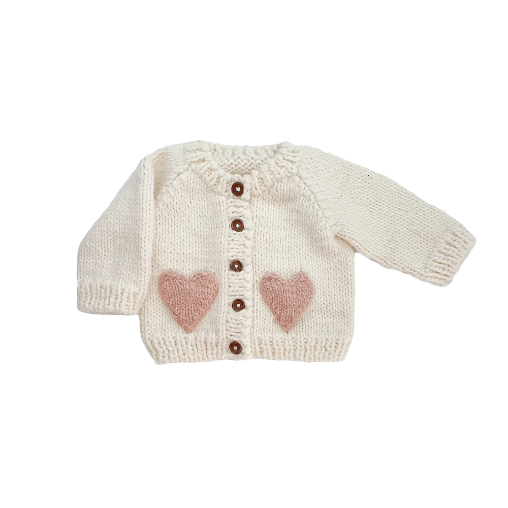 The Blueberry Hill The Blueberry Hill Baby Heart Cardigan - Blush