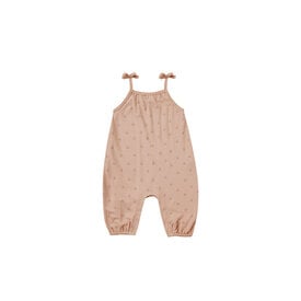 Quincy Mae Quincy Mae Smocked Jumpsuit - Blush Cherries