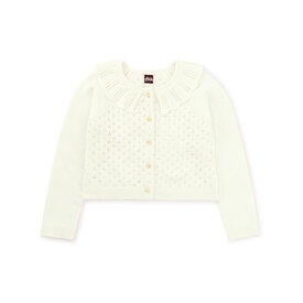 Tea Collection Tea Collection Collared Pointelle Cardigan - Chalk