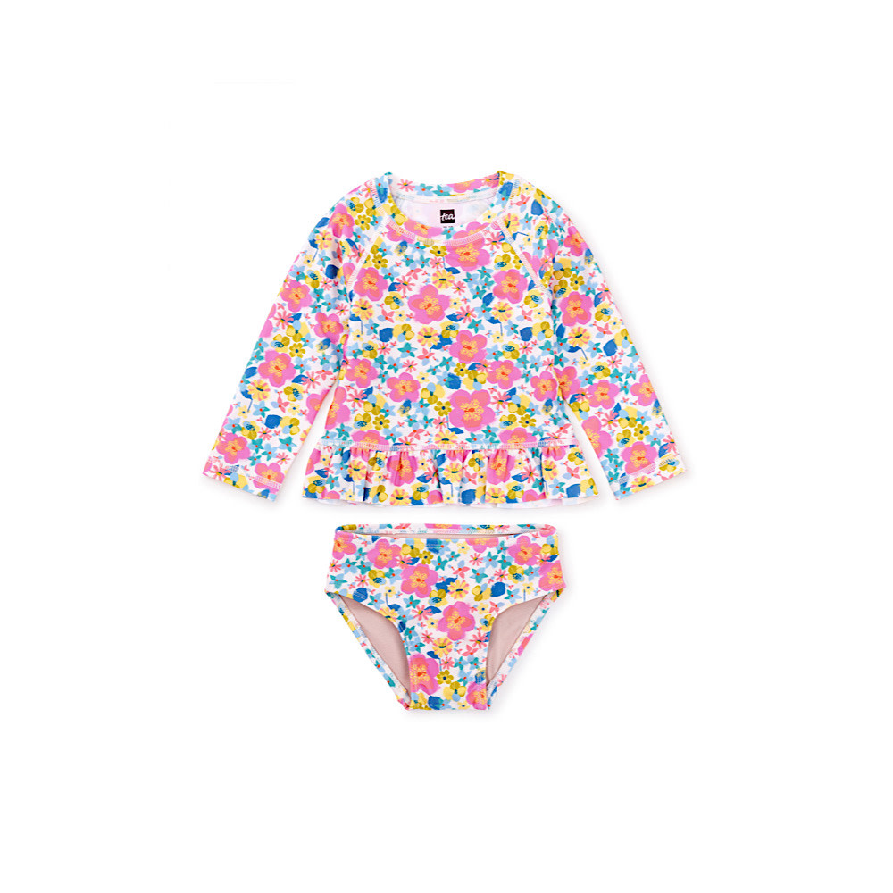 Tea Collection Rush Guard Baby Swim Set - Tropical Hibiscus Floral