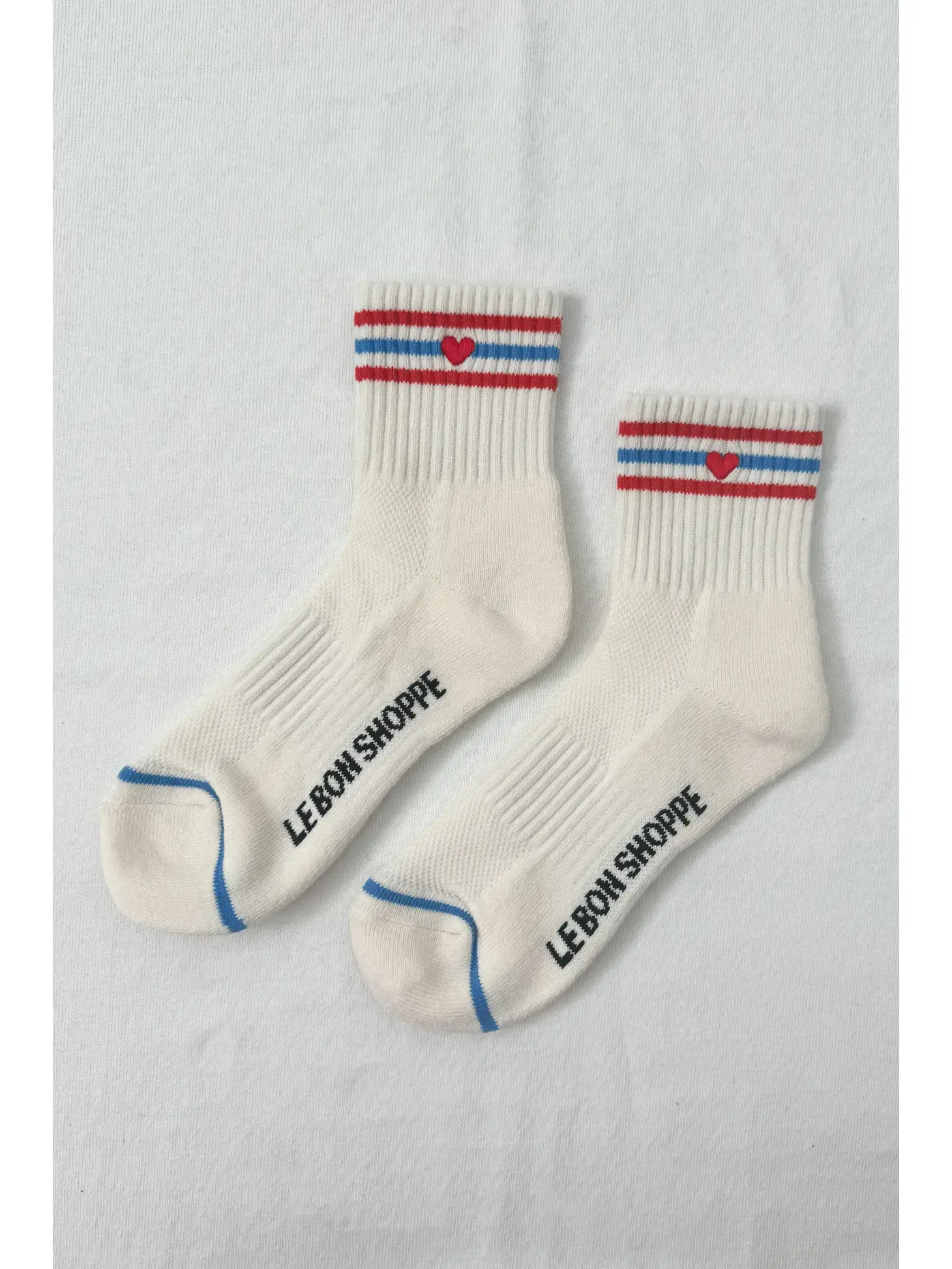 Le Bon Shoppe - Embroidered Girlfriend Socks - Leche Heart