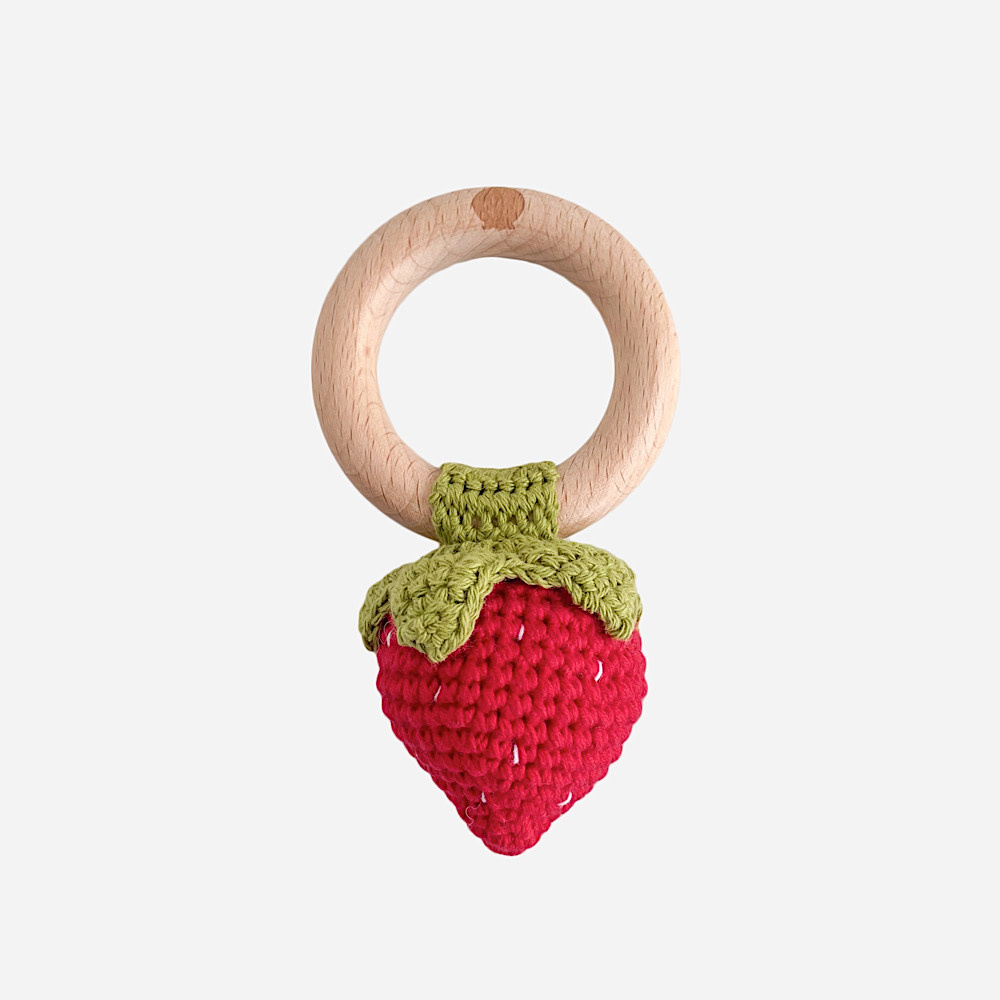 The Blueberry Hill - Crochet Rattle - Strawberry