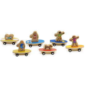 Jack Rabbit Pull Back Surfer Kids & Dogs - Assorted