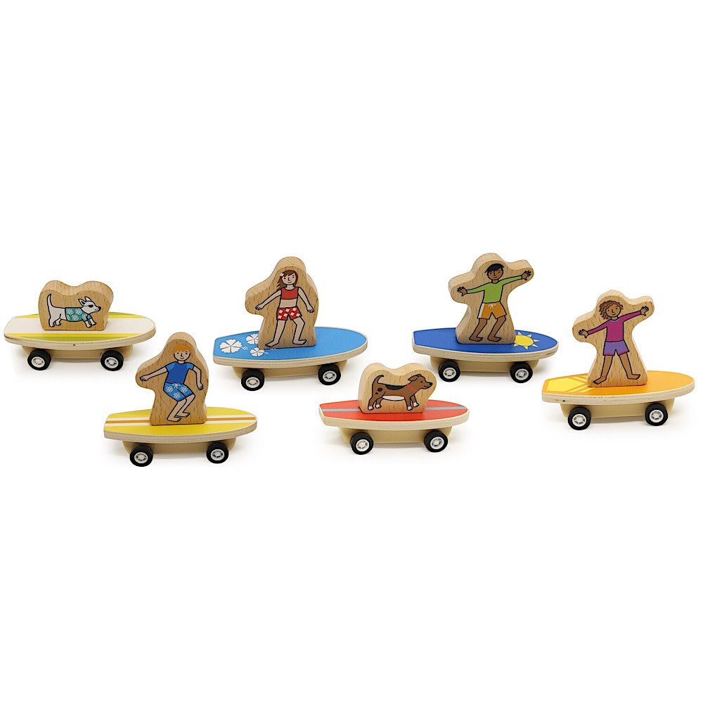Jack Rabbit Jack Rabbit - Pull Back Surfer Kids & Dogs - Assorted