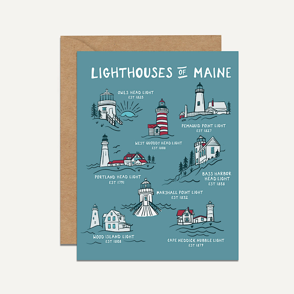Hills & Trails Card - Lighthouses of Maine