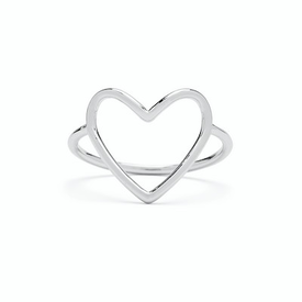 Pura Vida Pura Vida - Big Heart Band Ring - Silver