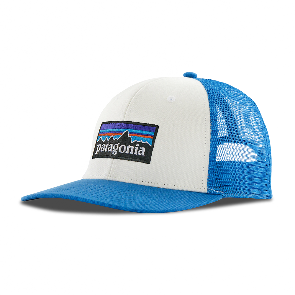 Patagonia - Trucker Hat - P-6 Logo - White w/ Vessel Blue
