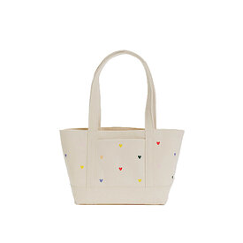 Baggu Baggu - Small Heavyweight Canvas Tote - Embroidered Hearts