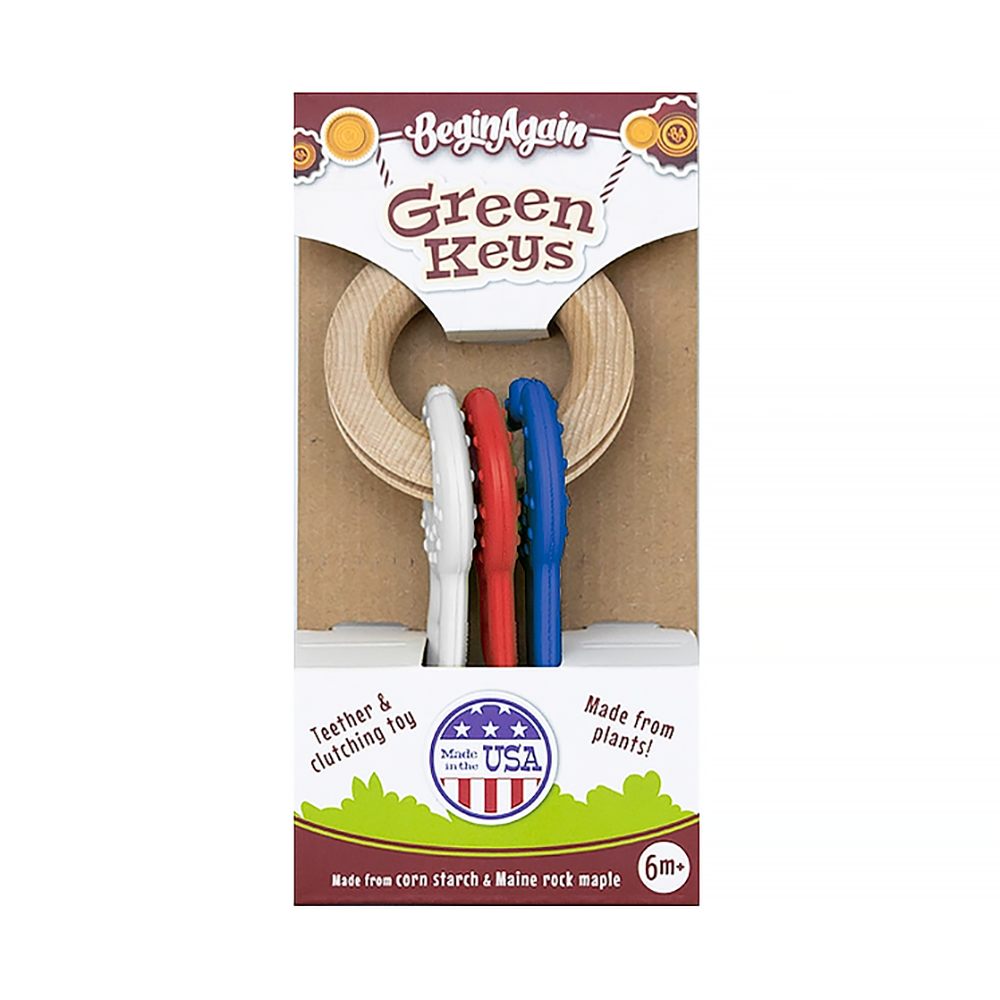 BeginAgain - Clutching & Teething Keys - Red, White & Blue