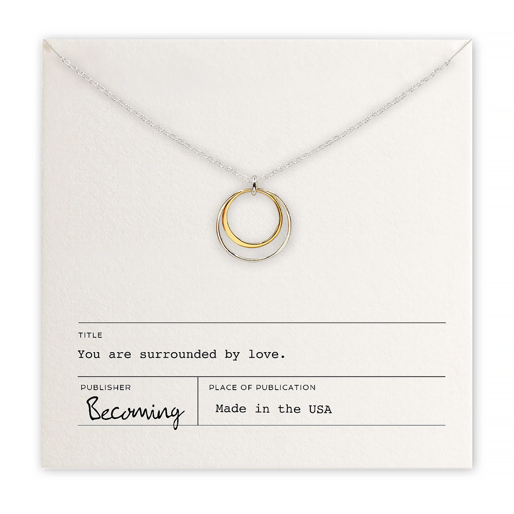 Becoming Jewelry - 18" Necklace - Surrounded By Love - Mixed Metal