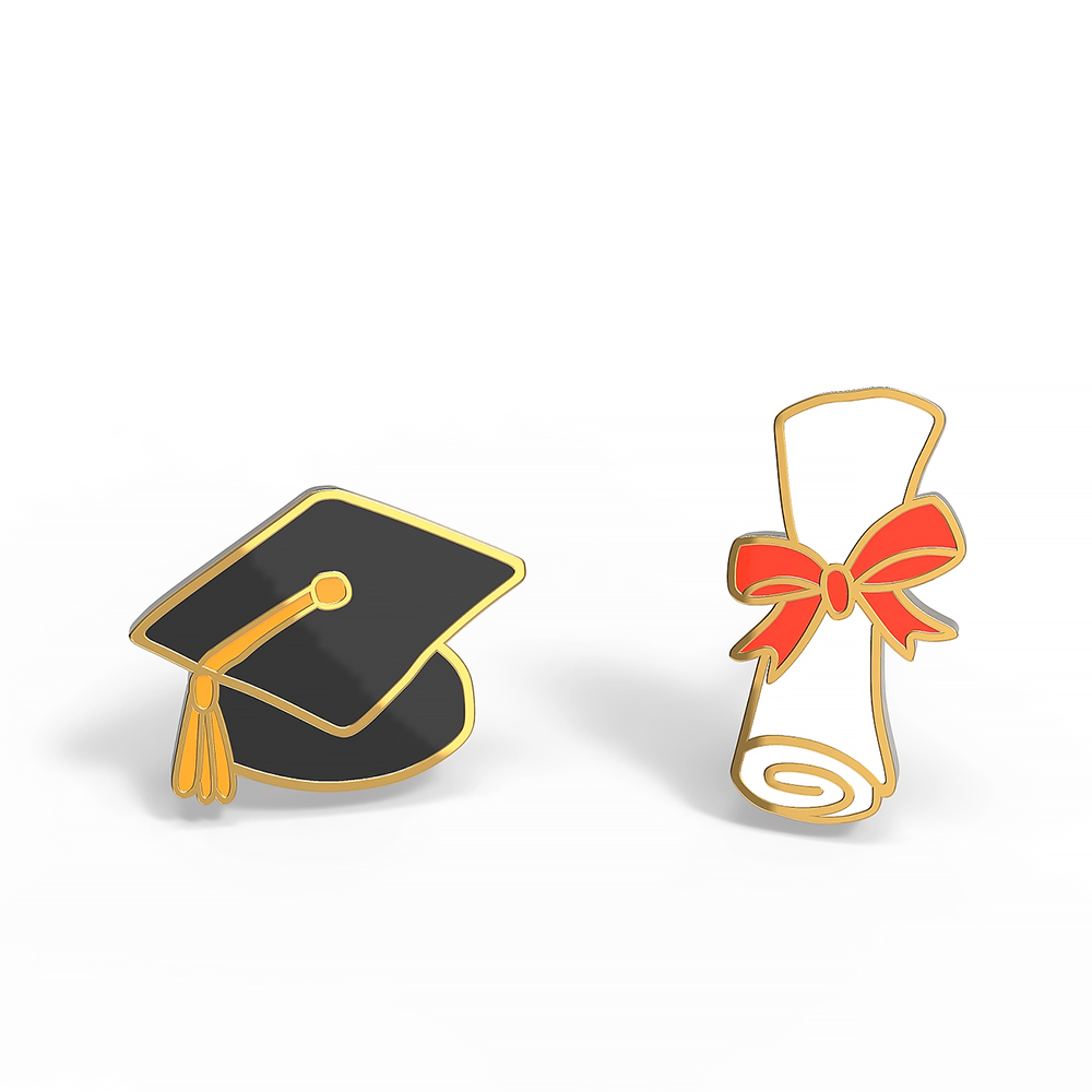 Yellow Owl Workshop Yellow Owl Workshop Stud Earrings - Grad Cap & Diploma