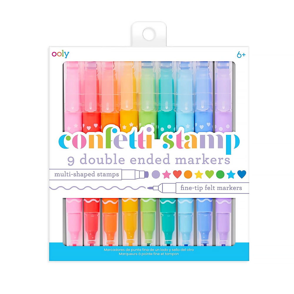 Ooly Ooly - Confetti Stamp Double-Ended Markers - Set of 9