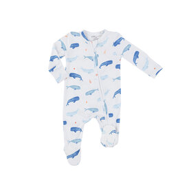 Angel Dear Angel Dear 2 Way Zipper Footie Romper - Whale Hello There