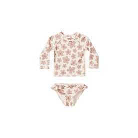 Rylee + Cru Rylee + Cru Swim Maryn Rash Guard Set - Hibiscus