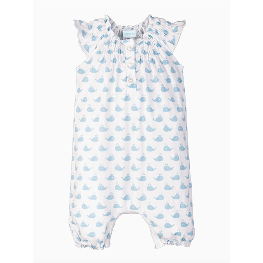 Feather Baby Feather Baby Angel Romper - Whale Spouts