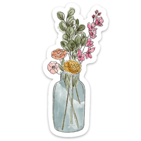 Elyse Breanne Design Elyse Breanne Design - Watercolor Vase with Flower Bouquet Sticker