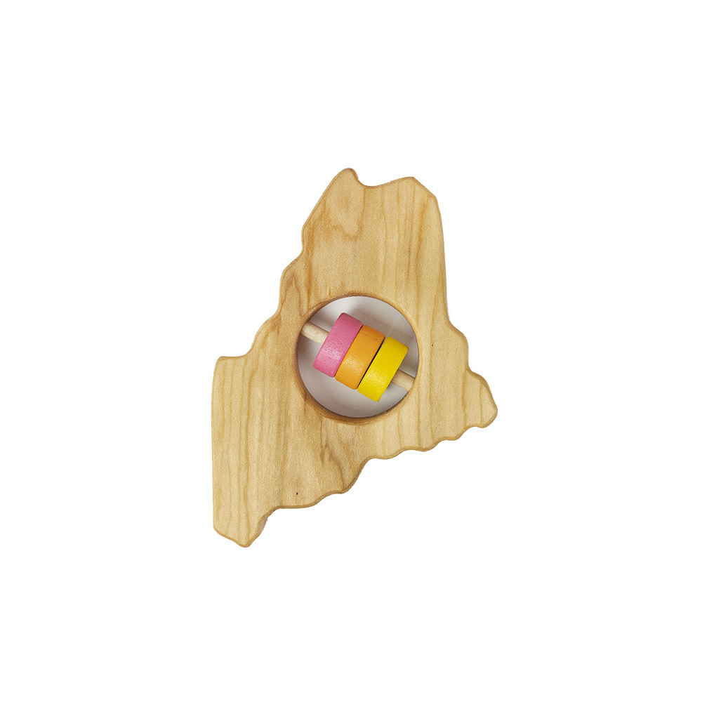 Bannor Toys - Wooden Maine Rattle- Rainbow
