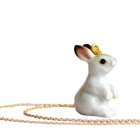 Camp Hollow Camp Hollow 24" 24k Gold Steel Chain Necklace - White Rabbit