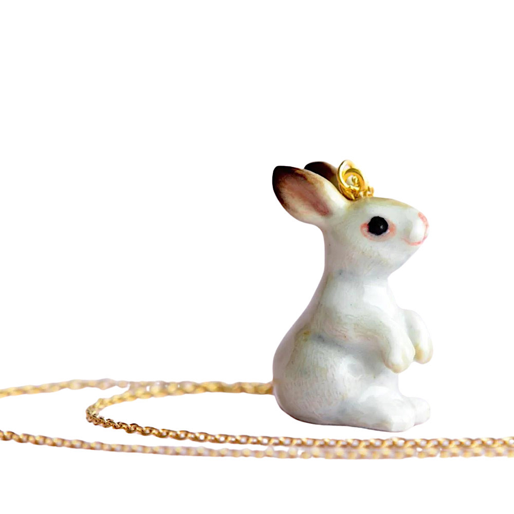 Camp Hollow Camp Hollow 24" 24k Gold Steel Chain Necklace - White Rabbit
