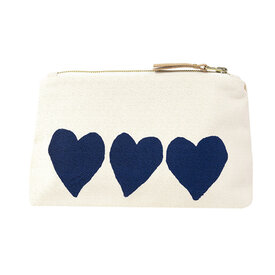 Erin Flett Erin Flett Laura Bag - Navy Heart - Natural Zip