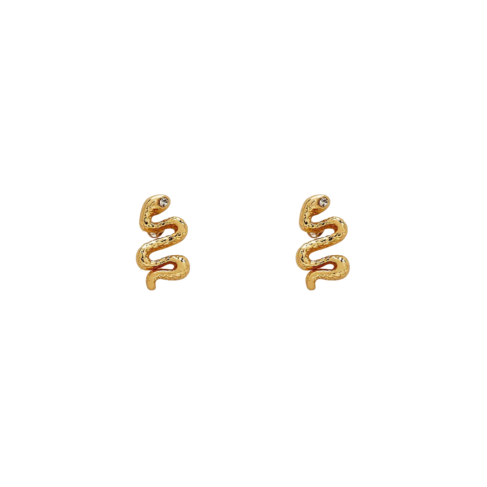 Pura Vida Pura Vida - Snake Stud Earrings - Gold