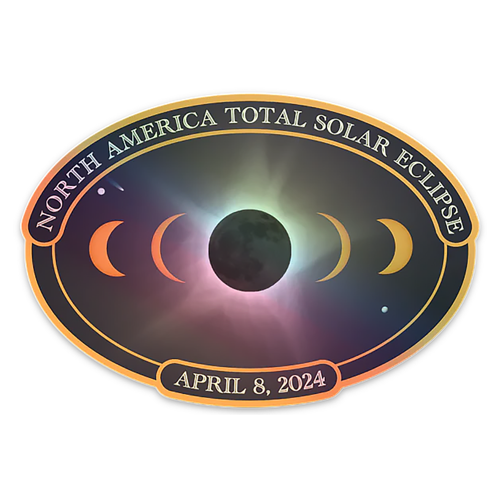 April 8th 2024 Total Solar Eclipse Hologram Sticker