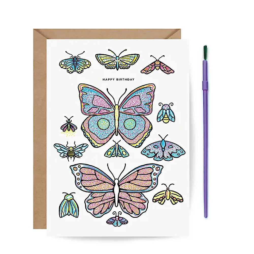 Inklings Paperie Inklings Paperie - Paint with Water Butterfly Birthday Card