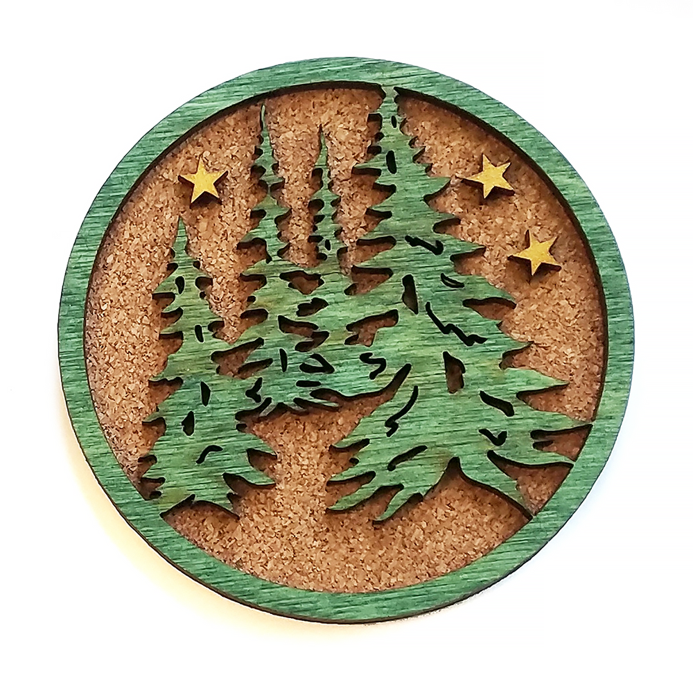 Doles Orchard Box Shop Wood & Cork Coasters - Set of 4 - Woodlands