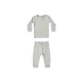 Quincy Mae Quincy Mae Waffle Top + Pant Set - Sky Stripe