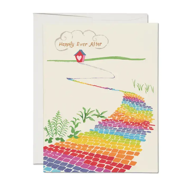 Red Cap Cards Red Cap Cards - Rainbow Brick Road Wedding Card