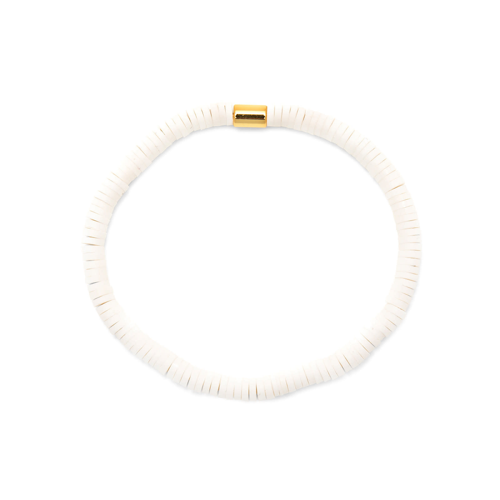 Pura Vida - Seascape Disc Stretch Bracelet - White