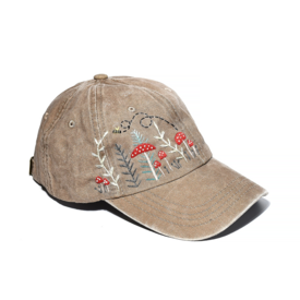 Quince Fables Embroidered Baseball Cap - Mushroom Forest/Bee