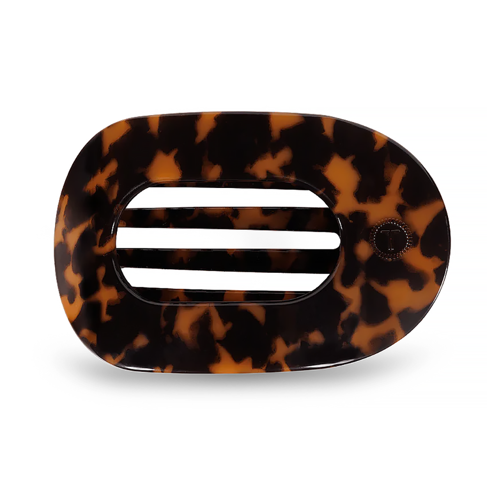 Teleties Teleties Flat Round Clip - Large - Tortoise