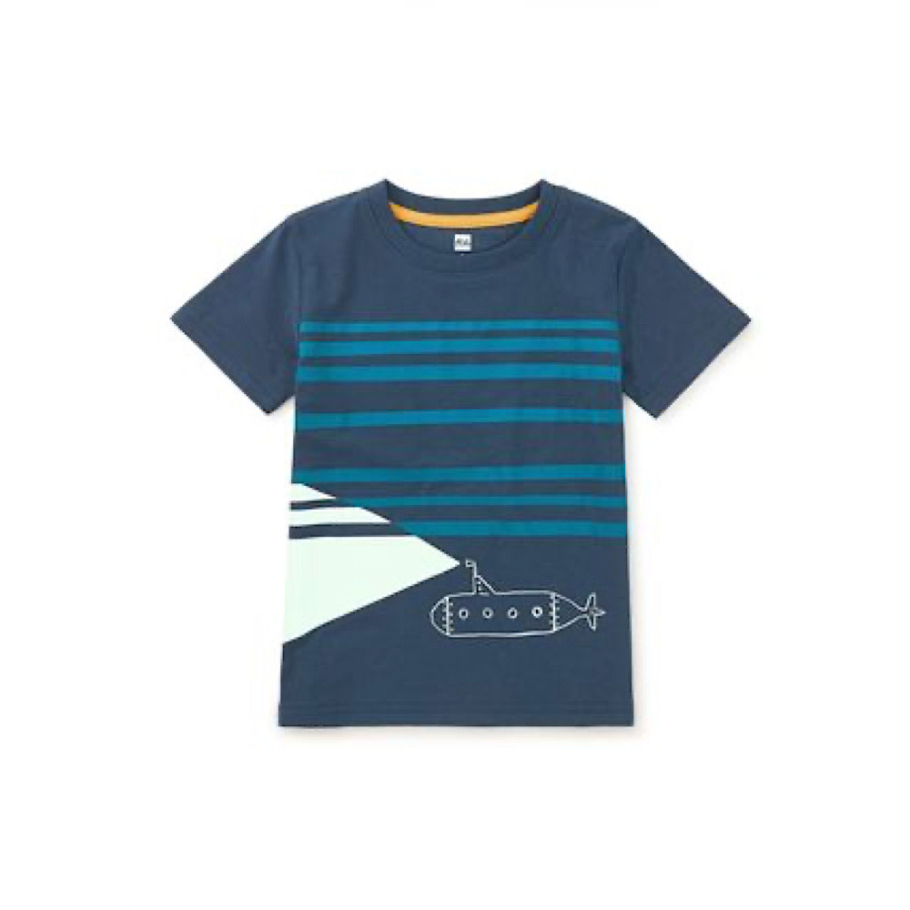 Tea Collection Glow in the Dark Submarine Tee - Whale Blue