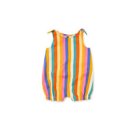 Tea Collection Tea Collection Tie Shoulder Baby Romper - Lamu Sunset Stripe