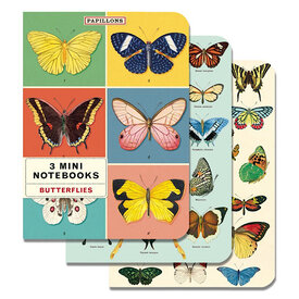 Cavallini Papers & Co., Inc. Cavallini - Set of 3 Mini Notebooks - Butterflies