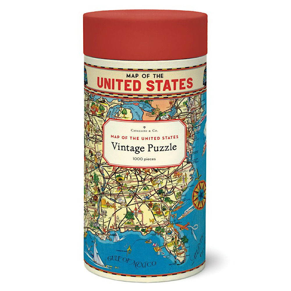 Cavallini 1000 Piece Puzzle - USA Map