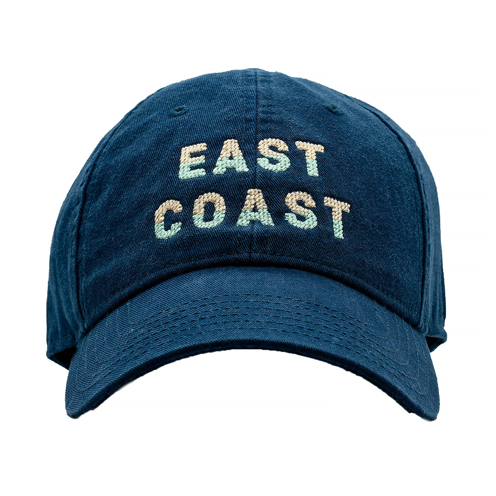 Harding Lane Adult Baseball Hat - East Coast - Navy Turquoise Sand