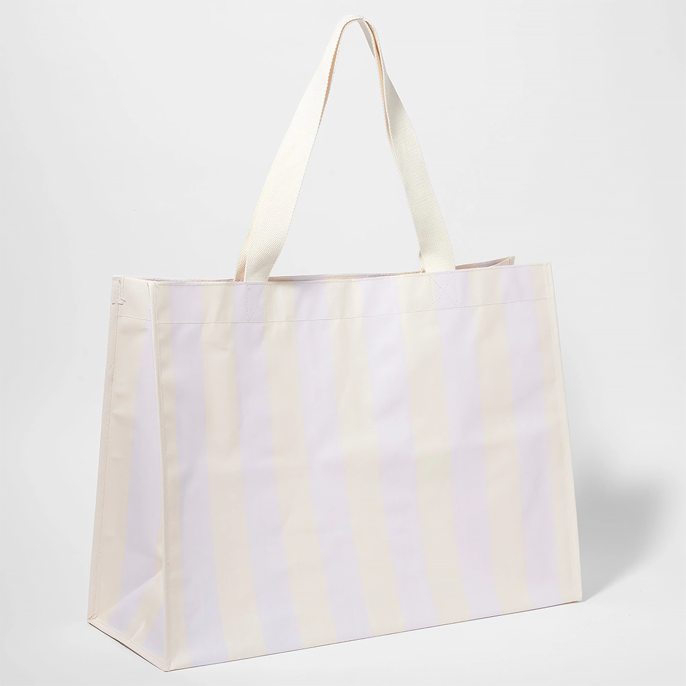 Sunnylife Carryall Beach Bag Rio Sun - Pastel Lilac Stripe