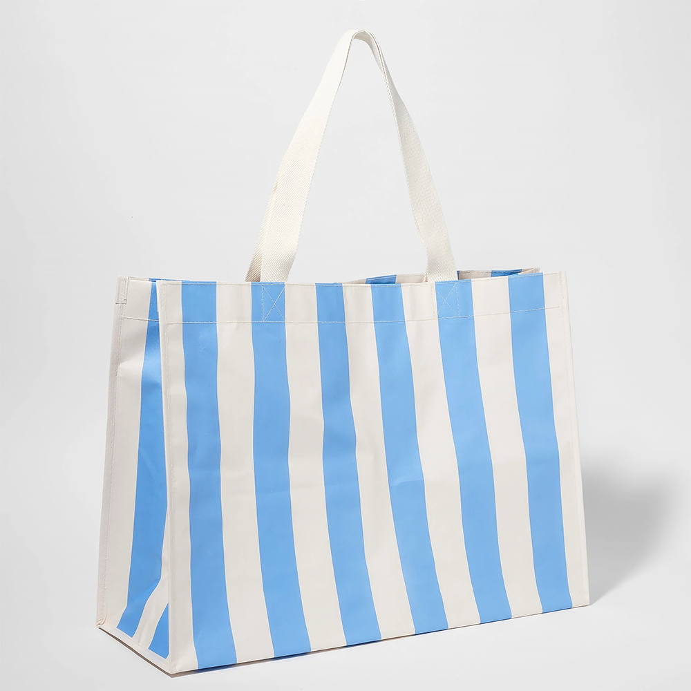 Sunnylife Carryall Beach Bag Le Weekend - Mid Blue/Cream
