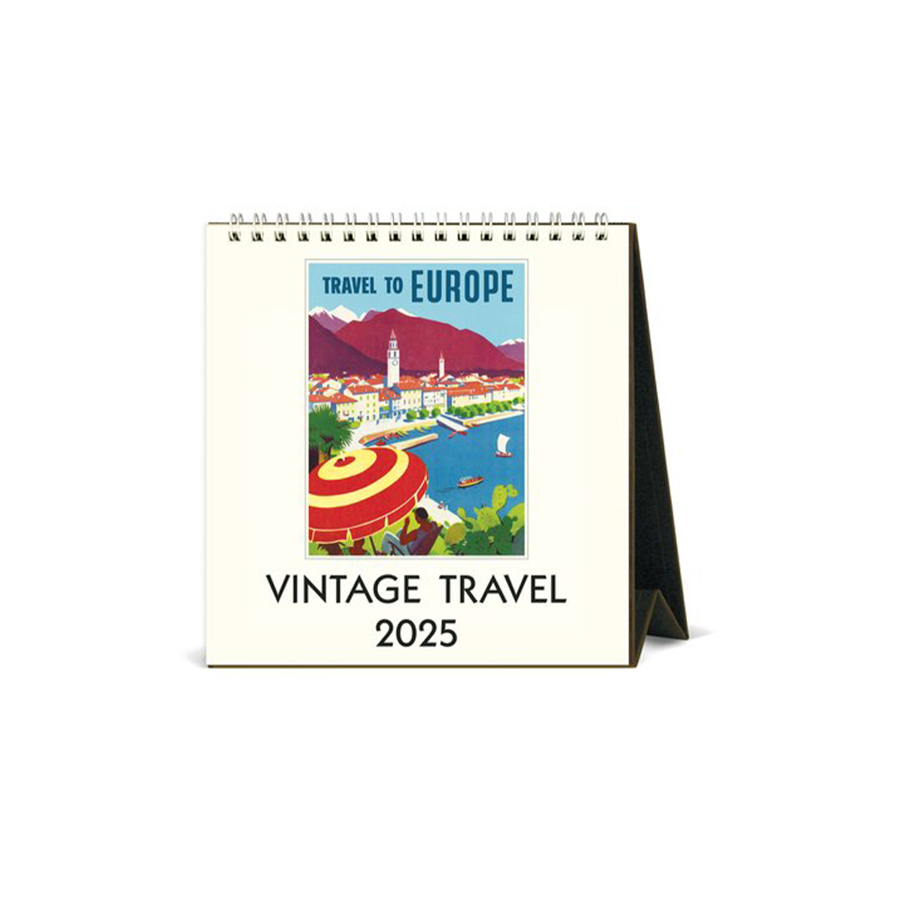 Cavallini 2025 Desk Calendar Vintage Travel