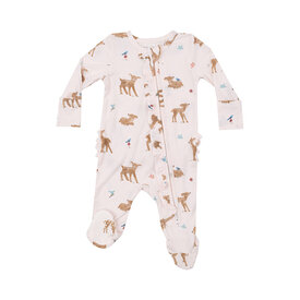 Angel Dear Angel Dear 2 Way Ruffle Zipper Romper - Soft Deer