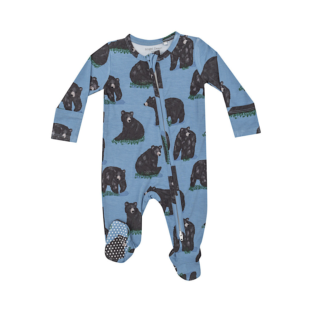 Angel Dear Angel Dear 2 Way Zipper Footie - Black Bears on Blue