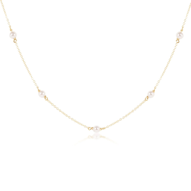 ENewton ENewton - 15" Gold Choker Necklace - Simplicity - Pearl - 4mm