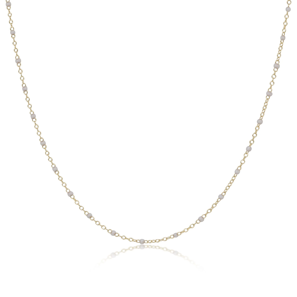 ENewton - Gold Choker Necklace - Simplicity - Pearl - 15 Inch - 2mm