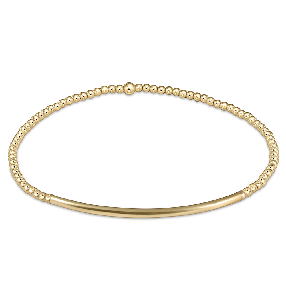 ENewton - Classic Gold Pattern Bracelet - Bliss Bar - 2mm
