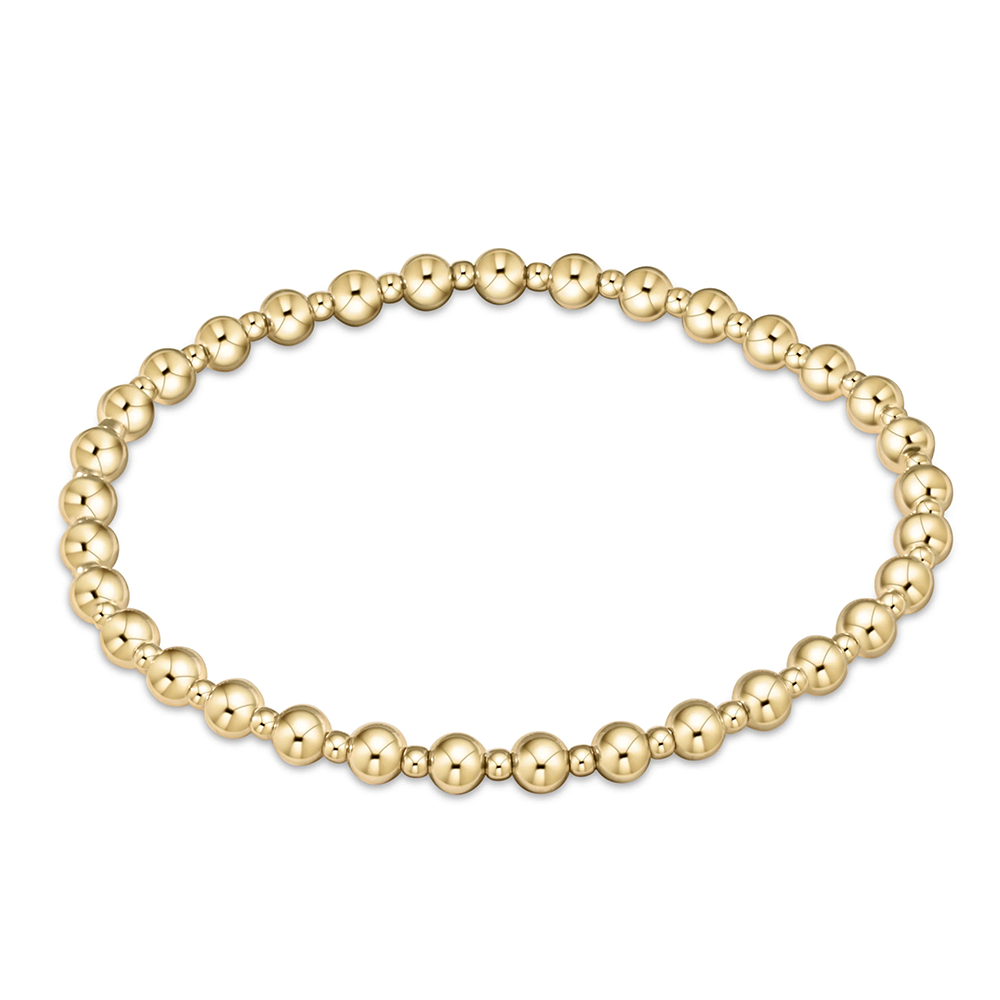 ENewton Classic Gold Pattern Bracelet - Grateful - 4mm