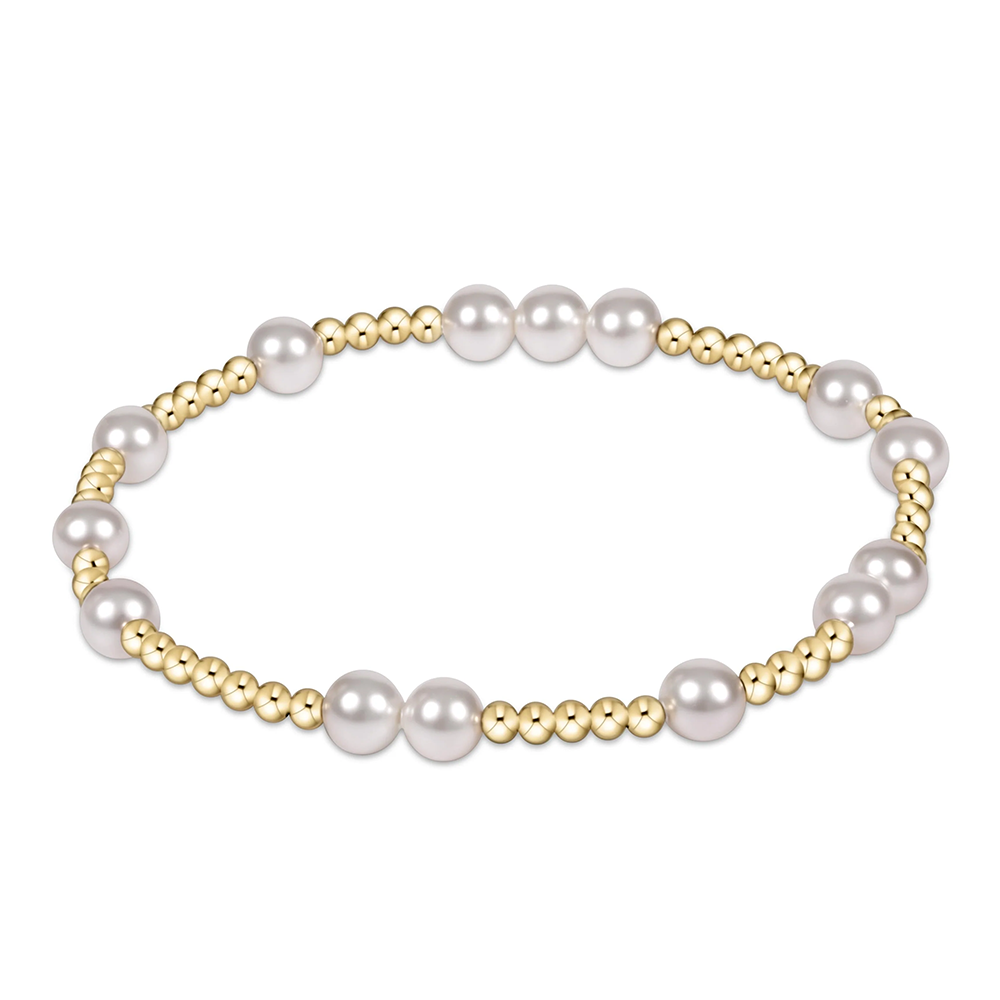 ENewton - Gold Pearl Pattern Bracelet - Hope Unwritten - 6mm